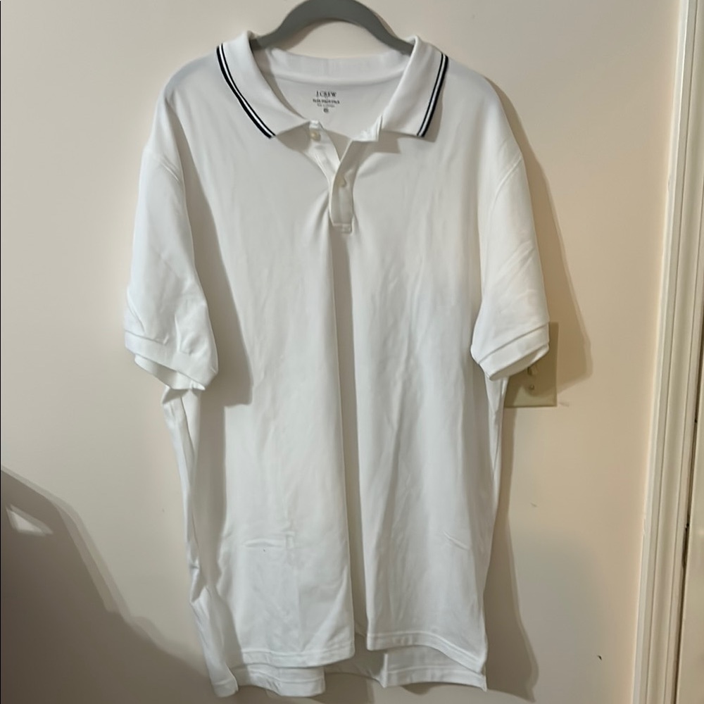 J. Crew White Polo Shirt Classic Short Sleeve